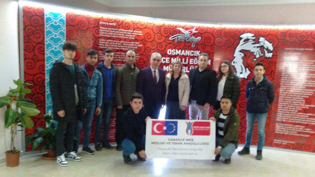 Avrupa yolcusu İMKB Mesleki ve Teknik Anadolu Lisesi öğrencilerinin müdürlüğümüze ziyareti.